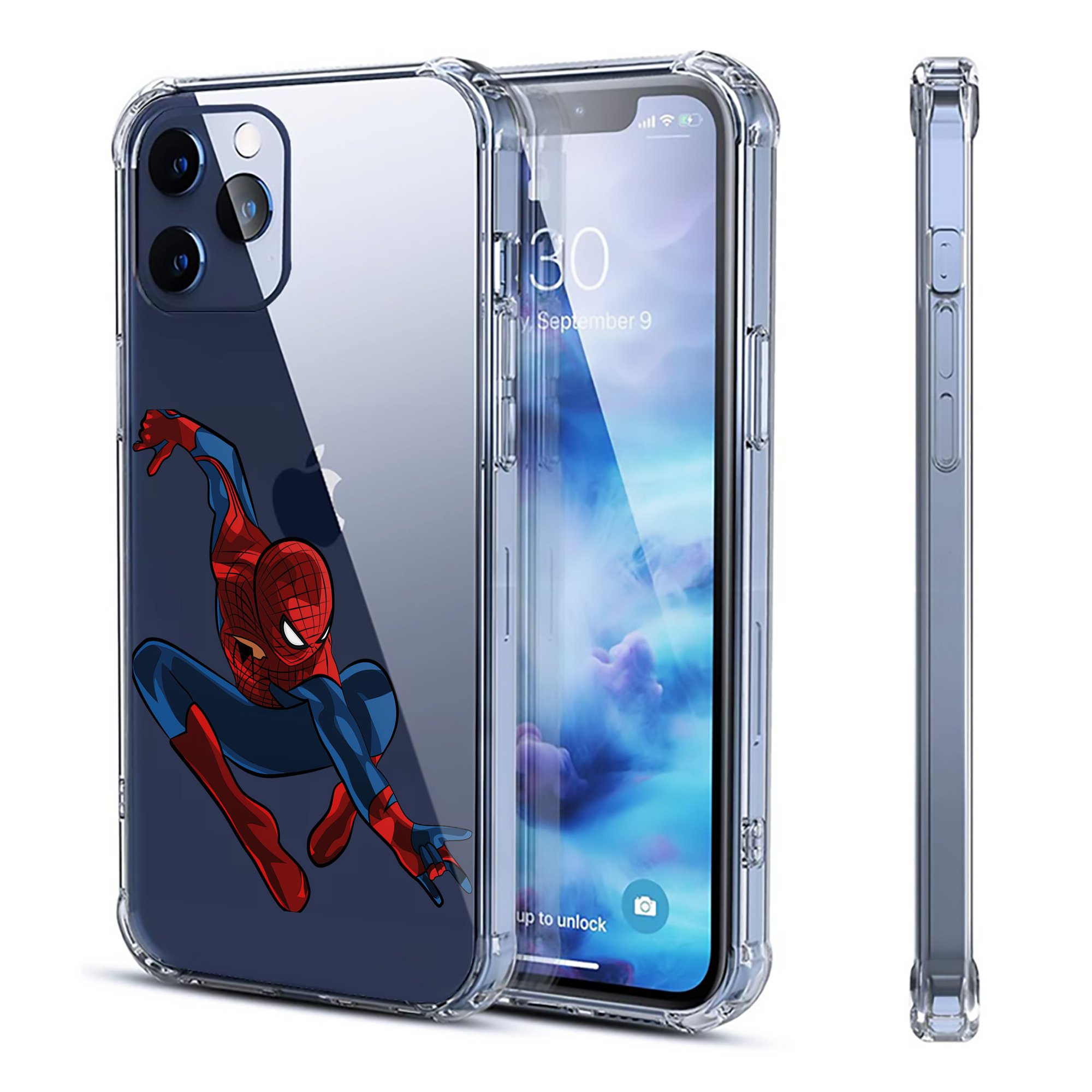 （画像用） Spider Man スパイダーマン 【iPhone 12シリーズ対応】透明スマホケース（クリアソフトケース）